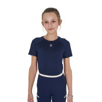 Camiseta técnica de treino infantil Equestro Marinho Azul-marinho