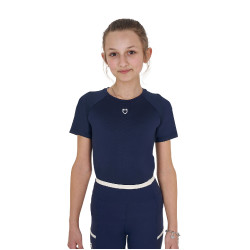 Camiseta técnica de treino infantil Equestro Blazer marinho Azul-marinho