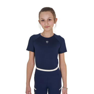 Camiseta técnica de treino infantil Equestro Blazer marinho Azul-marinho