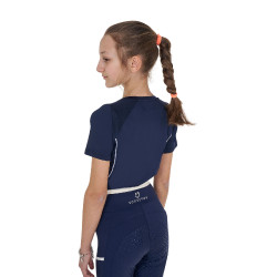 Camiseta técnica de treino infantil Equestro Blazer marinho Azul-marinho
