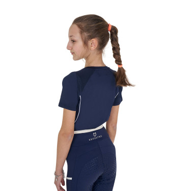 Camiseta técnica de treino infantil Equestro Blazer marinho Azul-marinho
