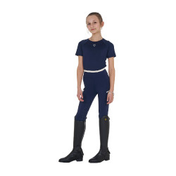 Camiseta técnica de treino infantil Equestro Blazer marinho Azul-marinho