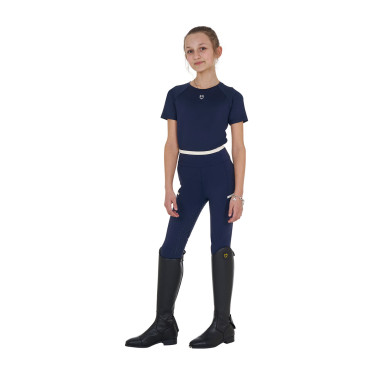 Camiseta técnica de treino infantil Equestro Blazer marinho Azul-marinho