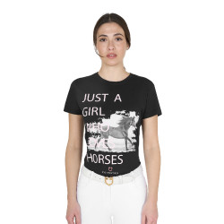 Camiseta de algodão Equestro feminina Horse Lover