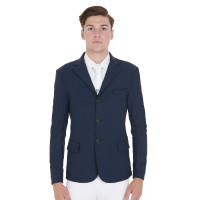 Casaco de competição masculino em tecido elástico com bolsos com zíper Equestro Cinza gelado Cinzento Casaco de competição masculino em tecido elástico com bolsos com zíper Equestro Cinza gelado Cinzento