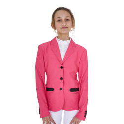 Casaco de competição três botões feminino em mesh Equestro Madressilva Rosa Casaco de competição três botões feminino em mesh Equestro Madressilva Rosa