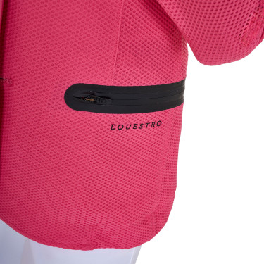 Casaco de competição três botões feminino em mesh Equestro Madressilva Rosa Casaco de competição três botões feminino em mesh Equestro Madressilva Rosa