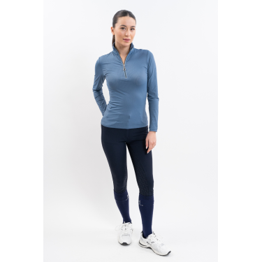 Polo Harcour Breezi feminino Azul aço