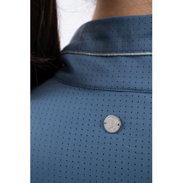 Polo Harcour Breezi feminino Azul aço
