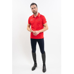 Polo Harcour Dranse homem Swiss Equestrian Friends Vermelho