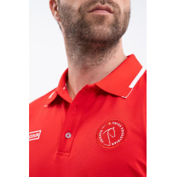 Polo Harcour Dranse homem Swiss Equestrian Friends Vermelho