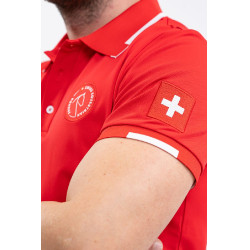Polo Harcour Dranse homem Swiss Equestrian Friends Vermelho