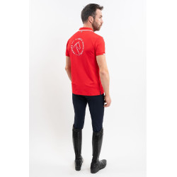 Polo Harcour Dranse homem Swiss Equestrian Friends Vermelho