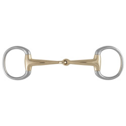Mors de bridão Stübben 2238 com argolas e cano de 12 mm
