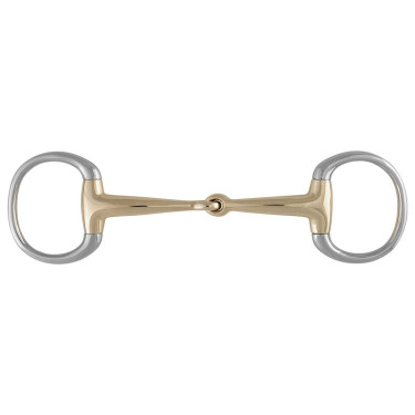 Mors de bridão Stübben 2238 com argolas e cano de 12 mm