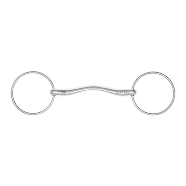 Mors reto 2 argolas Stübben 2429 Fine Line aço inoxidável canhão 14 mm