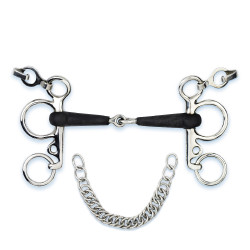 Freio Pelham de equitação Stübben 2242, canhão 16 mm