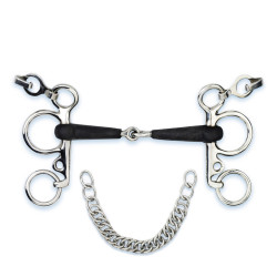 Freio Pelham de equitação Stübben 2242, canhão 16 mm