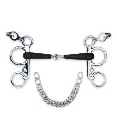 Freio Pelham Stübben 2242 emborrachado, canhão 16 mm