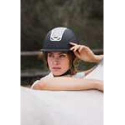 Capacete de equitação com ornamento de cristal Horze Arix II Preto / prata