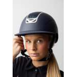 Capacete de equitação com ornamento de cristal Horze Arix II Azul escuro / azul escuro Capacete de equitação com ornamento de cristal Horze Arix II Azul escuro / azul escuro
