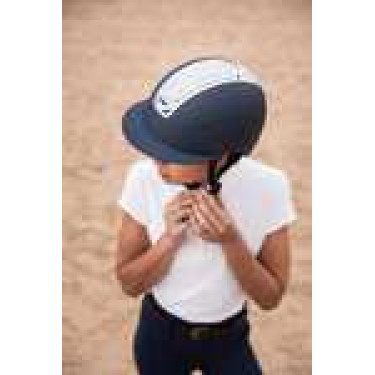 Capacete de equitação com ornamento de cristal Horze Arix II Azul escuro / prateado