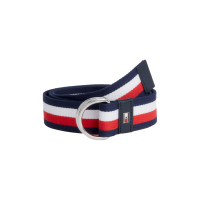 Cinto Tommy Hilfiger Equestrian Global listrado feminino Azul-marinho Cinto Tommy Hilfiger Equestrian Global listrado feminino Azul-marinho