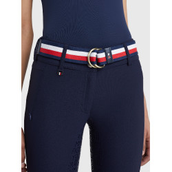 Cinto Tommy Hilfiger Equestrian Global listrado feminino Cinto Tommy Hilfiger Equestrian Global listrado feminino