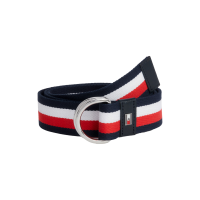 Cinto Tommy Hilfiger Equestrian Global Stripe masculino Azul-marinho