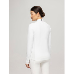 Camisa de concurso Tommy Hilfiger Equestrian Charlotte de mangas compridas feminina Branco Camisa de concurso Tommy Hilfiger Equestrian Charlotte de mangas compridas feminina Branco