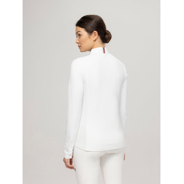 Camisa de concurso Tommy Hilfiger Equestrian Charlotte de mangas compridas feminina Branco Camisa de concurso Tommy Hilfiger Equestrian Charlotte de mangas compridas feminina Branco