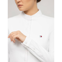 Camisa de concurso Tommy Hilfiger Equestrian Charlotte de mangas compridas feminina Branco