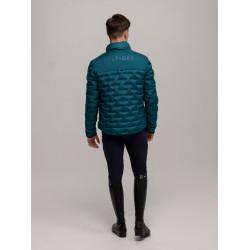 Casaco acolchoado Tommy Hilfiger Equestrian Charleston masculino Turquesa Azul Casaco acolchoado Tommy Hilfiger Equestrian Charleston masculino Turquesa Azul