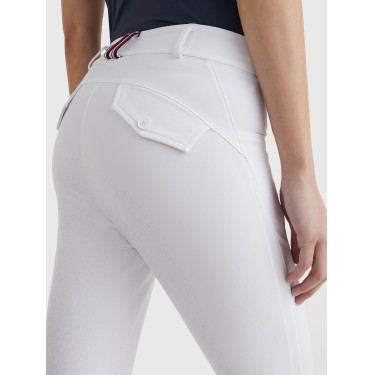 Calça Clássica Tommy Hilfiger Equestrian feminina Branco Calça Clássica Tommy Hilfiger Equestrian feminina Branco