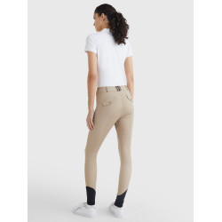 Calça Clássica Tommy Hilfiger Equestrian feminina Bege Calça Clássica Tommy Hilfiger Equestrian feminina Bege
