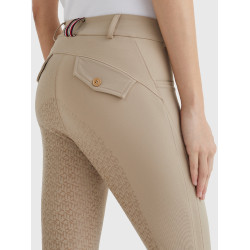 Calça Clássica Tommy Hilfiger Equestrian feminina Bege Calça Clássica Tommy Hilfiger Equestrian feminina Bege