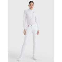 Calça Tommy Hilfiger Equestrian Classic feminina com grip nos joelhos Bege