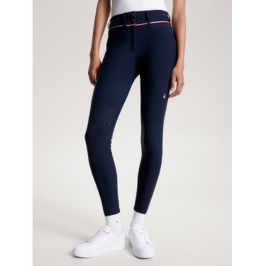 Calça Tommy Hilfiger Equestrian Geneva com grip nos joelhos para mulher
