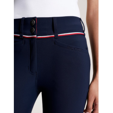 Calça Tommy Hilfiger Equestrian Geneva com grip nos joelhos para mulher Calça Tommy Hilfiger Equestrian Geneva com grip nos joelhos para mulher