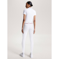 Calça Tommy Hilfiger Equestrian Geneva com grip nos joelhos para mulher Branco