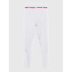 Calça Tommy Hilfiger Equestrian Geneva com grip nos joelhos para mulher Branco
