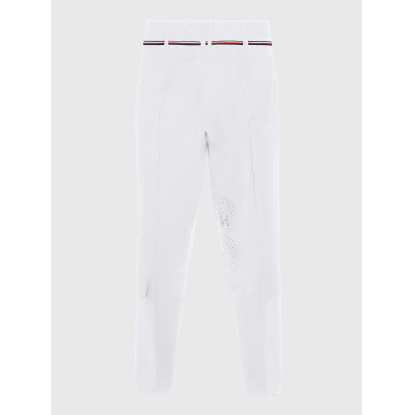 Calça Tommy Hilfiger Equestrian Geneva com grip nos joelhos para mulher Branco