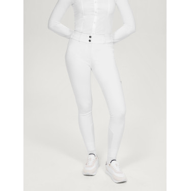 Calça Tommy Hilfiger Equestrian Helena feminina com grip nos joelhos Branco