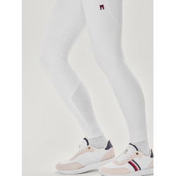 Calça Tommy Hilfiger Equestrian Helena feminina com grip nos joelhos Branco