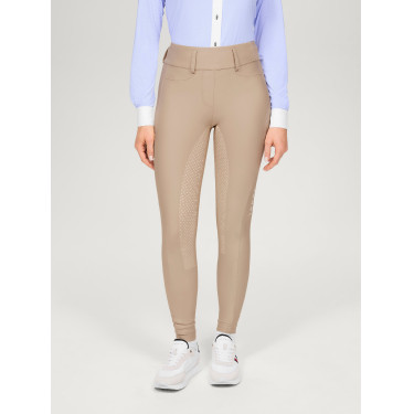 Calça Tommy Hilfiger Equestrian Highland Hybrid feminina full grip Bege sazonal