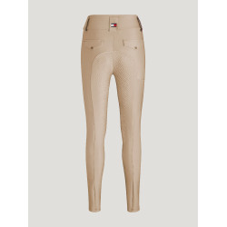 Calça Tommy Hilfiger Equestrian Highland Hybrid feminina full grip Bege sazonal