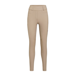 Calça Tommy Hilfiger Equestrian Highland Hybrid feminina com grip nos joelhos Bege sazonal