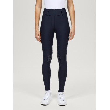 Calça Tommy Hilfiger Equestrian Highland Hybrid feminina com grip nos joelhos Azul-marinho Calça Tommy Hilfiger Equestrian Highland Hybrid feminina com grip nos joelhos Azul-marinho