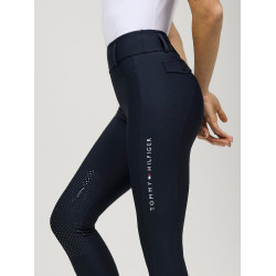 Calça Tommy Hilfiger Equestrian Highland Hybrid feminina com grip nos joelhos Azul-marinho Calça Tommy Hilfiger Equestrian Highland Hybrid feminina com grip nos joelhos Azul-marinho