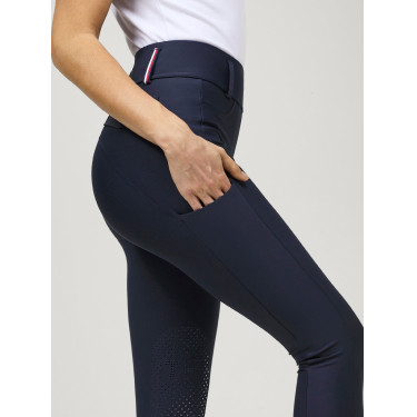 Calça Tommy Hilfiger Equestrian Highland Hybrid feminina com grip nos joelhos Azul-marinho Calça Tommy Hilfiger Equestrian Highland Hybrid feminina com grip nos joelhos Azul-marinho